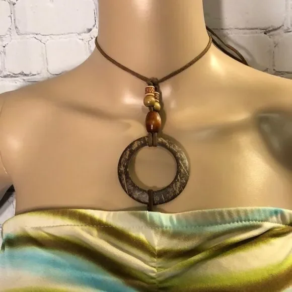 Janette Vintage 1990s Y2K Beachy Sleeveless Top Or Swim Cover Up Medium - Picture 2 of 8